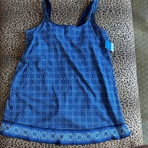 Blue Patterned Sleeveless Top
